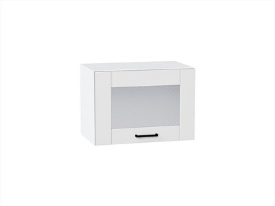 Шкаф верхний горизонтальный остекленный Лофт Белый, Super White, 500 В*Ш*Г 358*500*320, фасад МДФ/Стекло  Super White, корпус  Белый ms2510VVT_55140