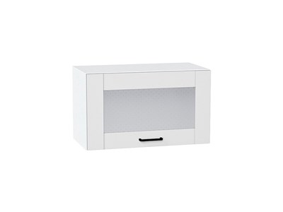 Шкаф верхний горизонтальный остекленный Лофт Белый, Super White, 600 В*Ш*Г 358*600*320, фасад МДФ/Стекло  Super White, корпус  Белый ms2510VVT_55141