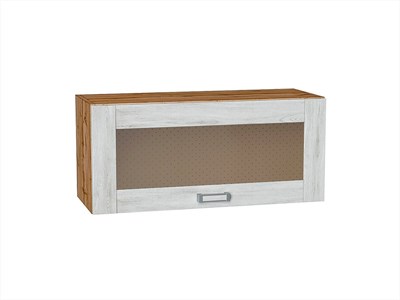 Шкаф верхний горизонтальный остекленный Лофт Дуб Вотан, Nordic Oak, 800 В*Ш*Г 358*800*320, фасад МДФ/Стекло  Nordic Oak, корпус  Дуб Вотан ms2510VVT_63142