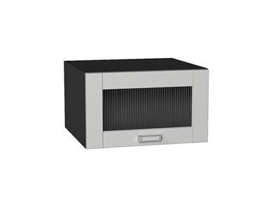 Шкаф верхний горизонтальный остекленный глубокий Лофт Graphite, Grey Silk, 600 В*Ш*Г 358*600*576, фасад МДФ/Стекло  Grey Silk, корпус  Graphite ms2510VVT_69561