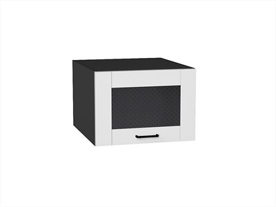 Шкаф верхний горизонтальный остекленный глубокий Лофт Graphite, Super White, 500 В*Ш*Г 358*500*576, фасад МДФ/Стекло  Super White, корпус  Graphite ms2510VVT_55131