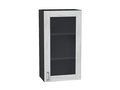 Шкаф верхний с 1-ой остекленной дверцей Лофт Graphite, Nordic Oak, 920, 500 В*Ш*Г 920*500*320, фасад МДФ/Стекло  Nordic Oak, корпус  Graphite ms2510VVT_40674