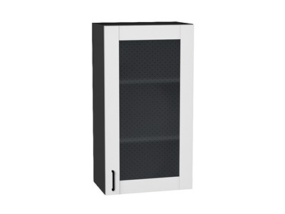 Шкаф верхний с 1-ой остекленной дверцей Лофт Graphite, Super White, 920, 500 В*Ш*Г 920*500*320, фасад МДФ/Стекло  Super White, корпус  Graphite ms2510VVT_55213