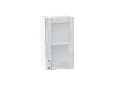 Шкаф верхний с 1-ой остекленной дверцей Лофт Белый, Nordic Oak, 720, 400 В*Ш*Г 716*400*320, фасад МДФ/Стекло  Nordic Oak, корпус  Белый ms2510VVT_35959