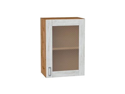 Шкаф верхний с 1-ой остекленной дверцей Лофт Дуб Вотан, Nordic Oak, 720, 500 В*Ш*Г 716*500*320, фасад МДФ/Стекло  Nordic Oak, корпус  Дуб Вотан ms2510VVT_63208