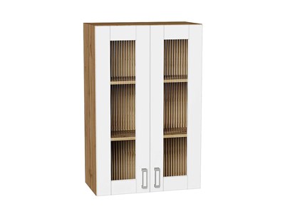 Шкаф верхний с 2-мя остекленными дверцами Лофт Дуб Вотан, White Silk, 920, 600 В*Ш*Г 920*600*320, фасад МДФ/Стекло  White Silk, корпус  Дуб Вотан ms2510VVT_63238