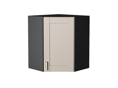 Шкаф верхний угловой Лофт Graphite, Cream Silk, 720 В*Ш*Г 716*600*600, фасад МДФ  Cream Silk, корпус  Graphite ms2510VVT_71526