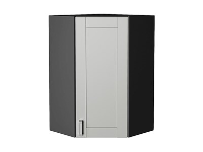 Шкаф верхний угловой Лофт Graphite, Grey Silk, 920 В*Ш*Г 920*600*600, фасад МДФ  Grey Silk, корпус  Graphite ms2510VVT_69661