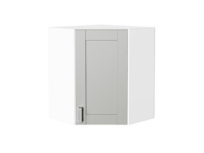 Шкаф верхний угловой Лофт Белый, Grey Silk, 720 В*Ш*Г 716*600*600, фасад МДФ  Grey Silk, корпус  Белый ms2510VVT_69656