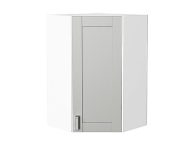 Шкаф верхний угловой Лофт Белый, Grey Silk, 920 В*Ш*Г 920*600*600, фасад МДФ  Grey Silk, корпус  Белый ms2510VVT_69657