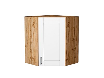 Шкаф верхний угловой Лофт Дуб Вотан, Super White, 720 В*Ш*Г 716*600*600, фасад МДФ  Super White, корпус  Дуб Вотан ms2510VVT_63308