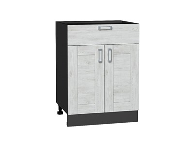 Шкаф нижний с 2-мя дверцами и ящиком Лофт Graphite, Nordic Oak, 600 В*Ш*Г 816*600*480, фасад МДФ  Nordic Oak, корпус  Graphite ms2510VVT_36100