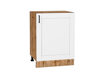 Шкаф нижний с 1-ой дверцей Лофт Дуб Вотан, Super White, 600 В*Ш*Г 816*600*480, фасад МДФ  Super White, корпус  Дуб Вотан ms2510VVT_63357