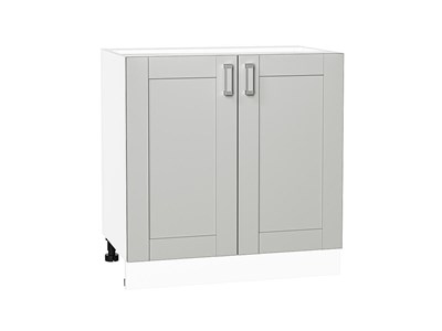 Шкаф нижний с 2-мя дверцами Лофт Белый, Grey Silk, 800 В*Ш*Г 816*800*480, фасад МДФ  Grey Silk, корпус  Белый ms2510VVT_69714