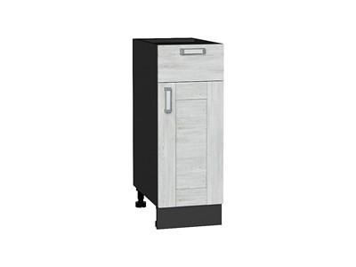 Шкаф нижний с 1-ой дверцей и ящиком Лофт Graphite, Nordic Oak, 300 В*Ш*Г 816*300*480, фасад МДФ  Nordic Oak, корпус  Graphite ms2510VVT_36016