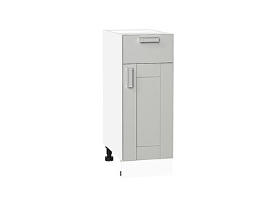Шкаф нижний с 1-ой дверцей и ящиком Лофт Белый, Grey Silk, 300 В*Ш*Г 816*300*480, фасад МДФ  Grey Silk, корпус  Белый ms2510VVT_69677