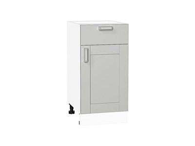 Шкаф нижний с 1-ой дверцей и ящиком Лофт Белый, Grey Silk, 400 В*Ш*Г 816*400*478, фасад МДФ  Grey Silk, корпус  Белый ms2510VVT_69678