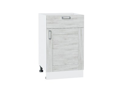 Шкаф нижний с 1-ой дверцей и ящиком Лофт Белый, Nordic Oak, 500 В*Ш*Г 816*500*480, фасад МДФ  Nordic Oak, корпус  Белый ms2510VVT_39818