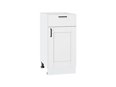 Шкаф нижний с 1-ой дверцей и ящиком Лофт Белый, Super White, 400 В*Ш*Г 816*400*478, фасад МДФ  Super White, корпус  Белый ms2510VVT_55295