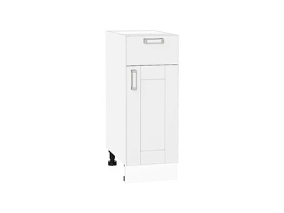Шкаф нижний с 1-ой дверцей и ящиком Лофт Белый, White Silk, 300 В*Ш*Г 816*300*480, фасад МДФ  White Silk, корпус  Белый ms2510VVT_60076