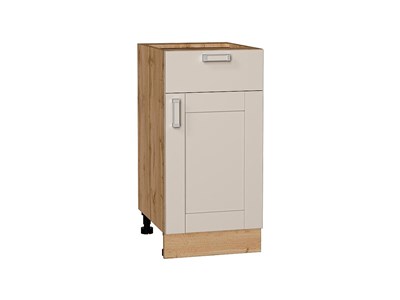 Шкаф нижний с 1-ой дверцей и ящиком Лофт Дуб Вотан, Cream Silk, 400 В*Ш*Г 816*400*478, фасад МДФ  Cream Silk, корпус  Дуб Вотан ms2510VVT_71546