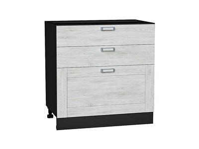 Шкаф нижний с 3-мя ящиками Лофт Graphite, Nordic Oak, 800 В*Ш*Г 816*800*480, фасад МДФ  Nordic Oak, корпус  Graphite ms2510VVT_36093
