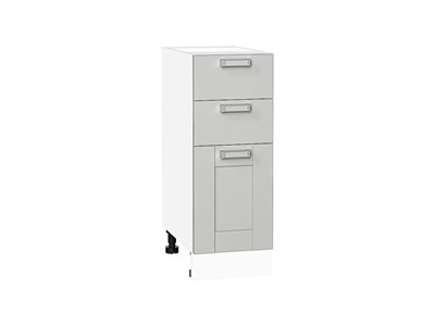Шкаф нижний с 3-мя ящиками Лофт Белый, Grey Silk, 300 В*Ш*Г 816*300*480, фасад МДФ  Grey Silk, корпус  Белый ms2510VVT_69719
