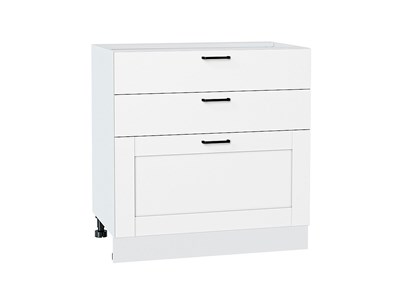 Шкаф нижний с 3-мя ящиками Лофт Белый, Super White, 800 В*Ш*Г 816*800*480, фасад МДФ  Super White, корпус  Белый ms2510VVT_55545