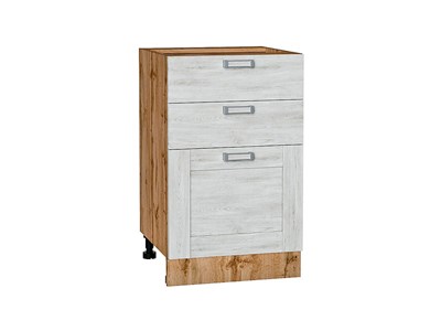 Шкаф нижний с 3-мя ящиками Лофт Дуб Вотан, Nordic Oak, 500 В*Ш*Г 816*500*480, фасад МДФ  Nordic Oak, корпус  Дуб Вотан ms2510VVT_63395