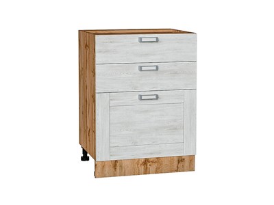 Шкаф нижний с 3-мя ящиками Лофт Дуб Вотан, Nordic Oak, 600 В*Ш*Г 816*600*480, фасад МДФ  Nordic Oak, корпус  Дуб Вотан ms2510VVT_63396