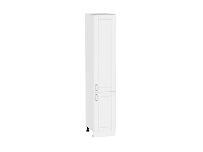 Шкаф пенал с 2-мя дверцами Лофт Белый, White Silk, 2140, 400 В*Ш*Г 2132*400*576, фасад МДФ  White Silk, корпус  Белый ms2510VVT_60118