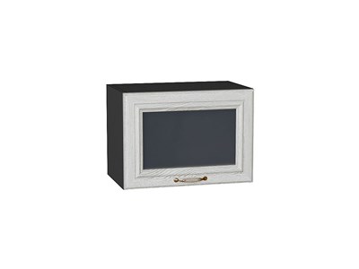 Шкаф верхний горизонтальный остекленный Шале Graphite, White Dreamline, 500 В*Ш*Г 358*500*320, фасад МДФ/Стекло  White Dreamline, корпус  Graphite ms2510VVT_53718