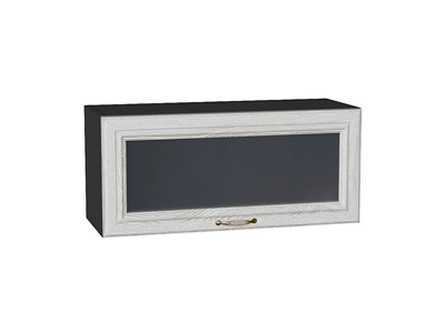 Шкаф верхний горизонтальный остекленный Шале Graphite, White Dreamline, 800 В*Ш*Г 358*800*320, фасад МДФ/Стекло  White Dreamline, корпус  Graphite ms2510VVT_53720