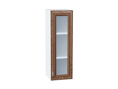 Шкаф верхний с 1-ой остекленной дверцей Шале Белый, Brown Dreamline, 920, 300 В*Ш*Г 920*300*320, фасад МДФ/Стекло  Brown Dreamline, корпус  Белый ms2510VVT_53802