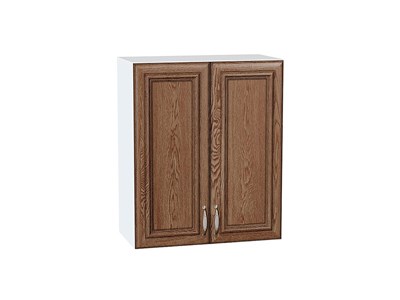 Шкаф верхний с 2-мя дверцами Шале Белый, Brown Dreamline, 720, 600 В*Ш*Г 716*600*320, фасад МДФ  Brown Dreamline, корпус  Белый ms2510VVT_53819