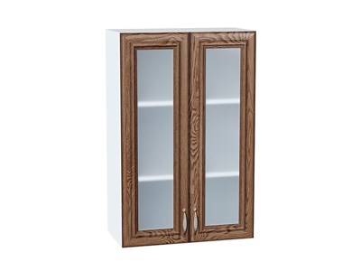 Шкаф верхний с 2-мя остекленными дверцами Шале Белый, Brown Dreamline, 920, 600 В*Ш*Г 920*600*320, фасад МДФ/Стекло  Brown Dreamline, корпус  Белый ms2510VVT_53837