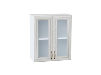 Шкаф верхний с 2-мя остекленными дверцами Шале Белый, White Dreamline, 720, 600 В*Ш*Г 716*600*320, фасад МДФ/Стекло  White Dreamline, корпус  Белый ms2510VVT_53827