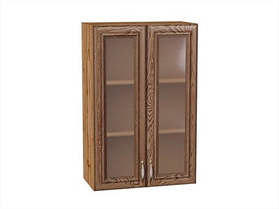 Шкаф верхний с 2-мя остекленными дверцами Шале Дуб Вотан, Brown Dreamline, 920, 600 В*Ш*Г 920*600*320, фасад МДФ/Стекло  Brown Dreamline, корпус  Дуб Вотан ms2510VVT_61337
