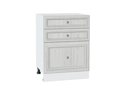 Шкаф нижний с 3-мя ящиками Шале Белый, White Dreamline, 600 В*Ш*Г 816*600*480, фасад МДФ  White Dreamline, корпус  Белый ms2510VVT_53986