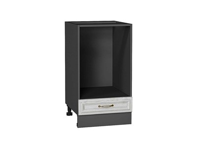Шкаф нижний под духовку Шале Graphite, White Dreamline, 450 В*Ш*Г 816*450*476, фасад МДФ  White Dreamline, корпус  Graphite ms2510VVT_67135