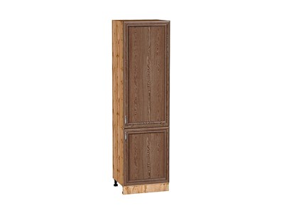 Шкаф пенал с 2-мя дверцами Шале Дуб Вотан, Brown Dreamline, 2140, 600 В*Ш*Г 2132*600*576, фасад МДФ  Brown Dreamline, корпус  Дуб Вотан ms2510VVT_61408