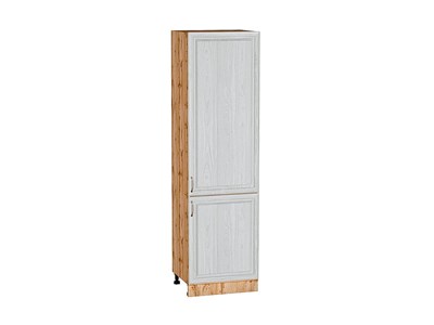 Шкаф пенал с 2-мя дверцами Шале Дуб Вотан, White Dreamline, 2140, 600 В*Ш*Г 2132*600*576, фасад МДФ  White Dreamline, корпус  Дуб Вотан ms2510VVT_61405