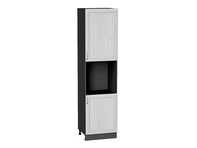 Шкаф пенал с 2-мя дверцами под технику Шале Graphite, White Dreamline, 2340 В*Ш*Г 2336*600*576, фасад МДФ  White Dreamline, корпус  Graphite ms2510VVT_54022