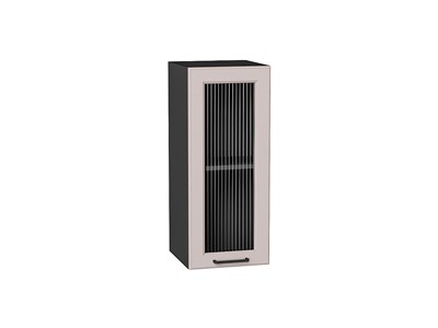 Шкаф верхний с 1-ой остекленной дверцей Барселона Graphite, Кашемир, 720, 300 В*Ш*Г 716*300*324, фасад МДФ/Стекло  Кашемир, корпус  Graphite ms2510VVT_53086