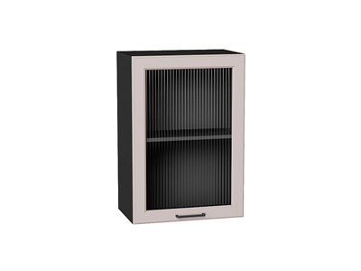 Шкаф верхний с 1-ой остекленной дверцей Барселона Graphite, Кашемир, 720, 500 В*Ш*Г 716*500*324, фасад МДФ/Стекло  Кашемир, корпус  Graphite ms2510VVT_53088