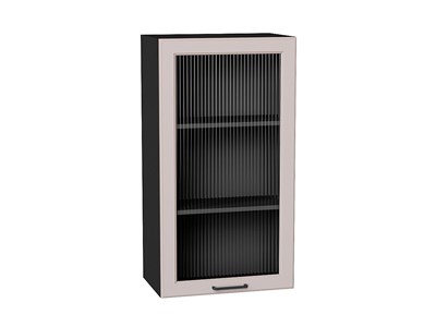 Шкаф верхний с 1-ой остекленной дверцей Барселона Graphite, Кашемир, 920, 500 В*Ш*Г 920*500*324, фасад МДФ/Стекло  Кашемир, корпус  Graphite ms2510VVT_53091