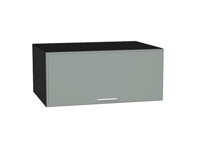 Шкаф верхний горизонтальный глубокий Квадро Graphite, Аквамарин, 800 В*Ш*Г 358*800*577, фасад МДФ  Аквамарин, корпус  Graphite ms2510VVT_72823