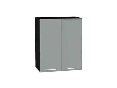 Шкаф верхний с 2-мя дверцами Квадро Graphite, Аквамарин, 720, 600 В*Ш*Г 716*600*321, фасад МДФ  Аквамарин, корпус  Graphite ms2510VVT_73179