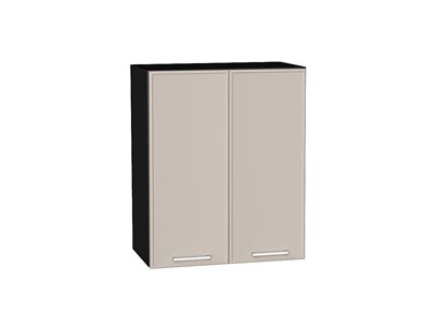 Шкаф верхний с 2-мя дверцами Квадро Graphite, Кашемир, 720, 600 В*Ш*Г 716*600*321, фасад МДФ  Кашемир, корпус  Graphite ms2510VVT_73183