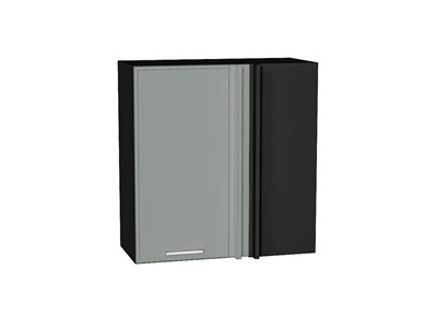 Шкаф верхний прямой угловой Квадро Graphite, Аквамарин, 720 В*Ш*Г 716*700*345, фасад МДФ  Аквамарин, корпус  Graphite ms2510VVT_72943
